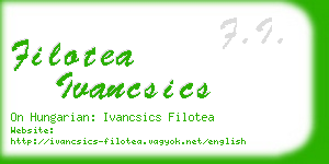 filotea ivancsics business card